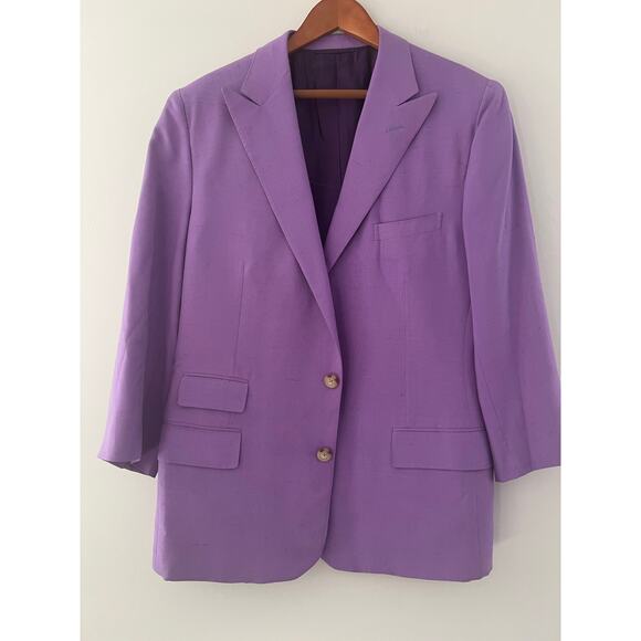 Vintage Ralph Lauren Purple Label Silk 2 Piece Suit Lavender Size 46 / 38 (EU) - Picture 2 of 13